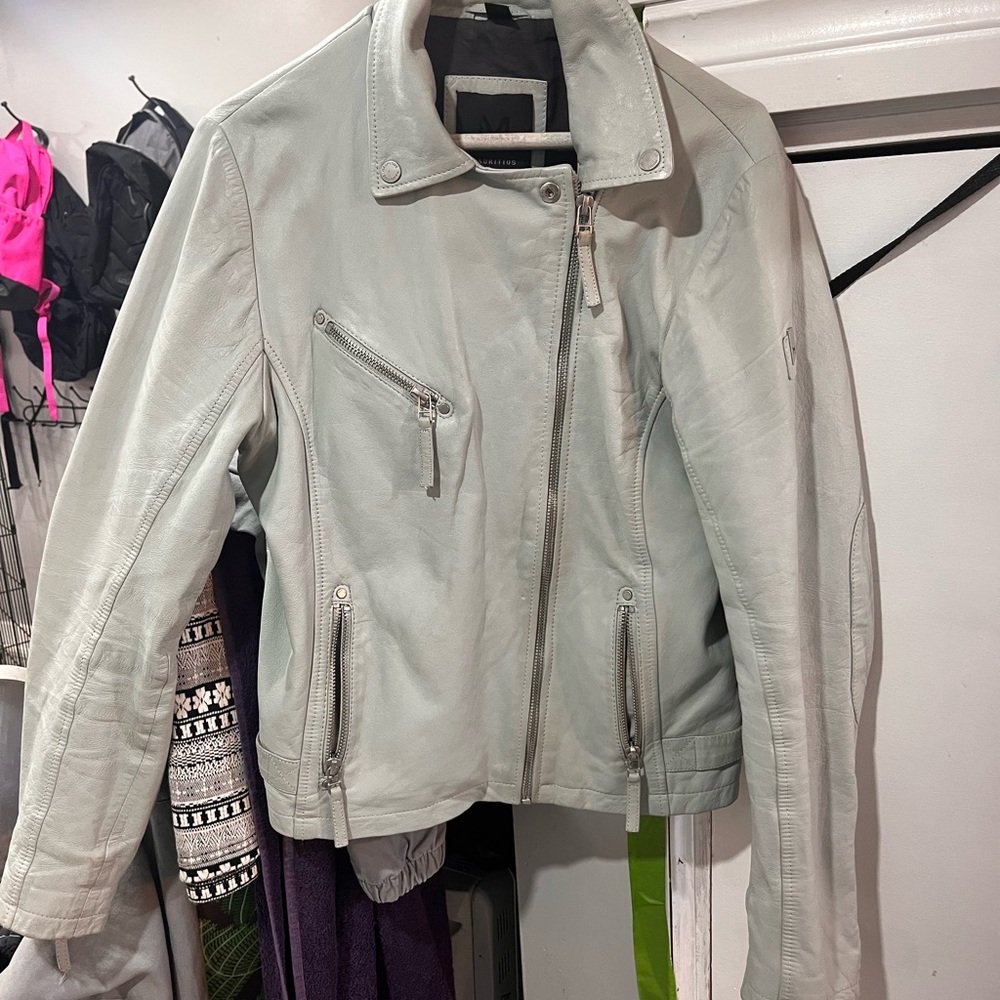 Women's Leather Jacket in Gray